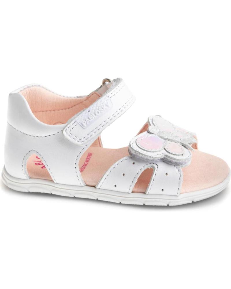 SANDALIAS PABLOSKY DE PIEL CON TALÓN CERRADO BLANCAS BLANCO