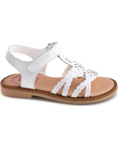 Sandalen für Mädchen PABLOSKY SANDALIA DE PIEL PLANA PARA NINA 438700 COLOR BLAN BLANCO