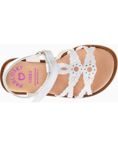 PABLOSKY SANDALIAS PLANAS DE PIEL BLANCAS MODELO 438700 BLANCO