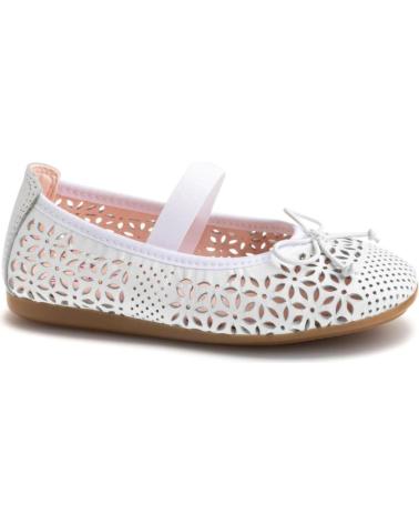 Ballerines pour Fille PABLOSKY MERCEDITAS DE PIEL CON LAZO PARA NINA 358100 COLOR BLANCO