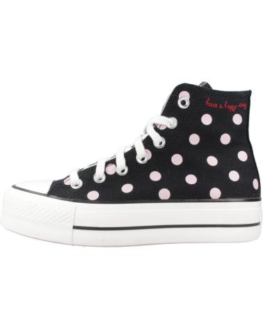 CONVERSE CHUCK TAYLOR ALL STAR LIFT PLATFORM POLKA DOTS A10688C - SCARPA ALTA POIS BIANCHI E NERI BLACK
