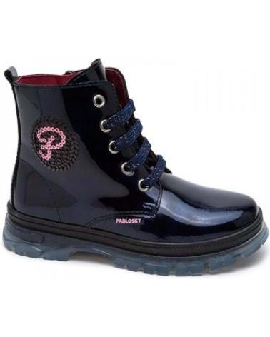 Botas de Niña PABLOSKY - BOTA MILITAR CHAROL LENTEJUELAS CHAROL MARINO