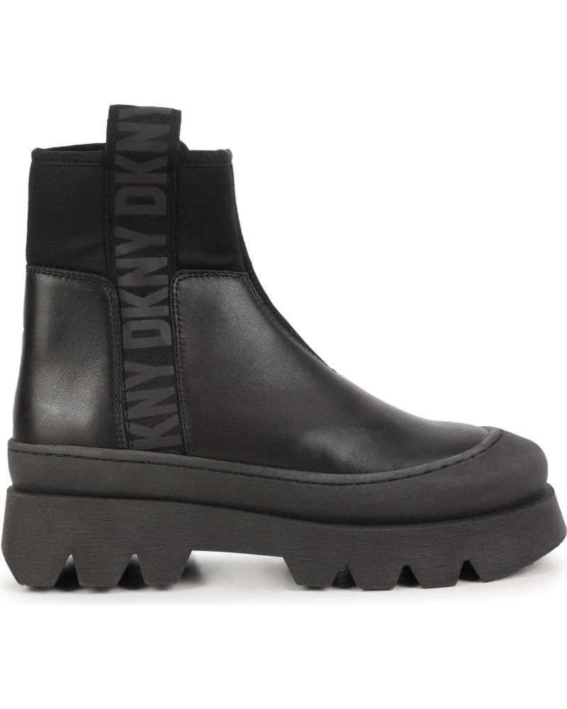 BOTTINES CHELSEA DKNY D3911609B NOIRES AVEC SEMELLE CHUNKY MULTICOLOR