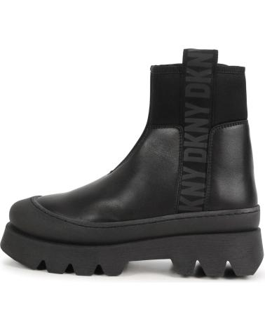 BOTTINES CHELSEA DKNY D3911609B NOIRES AVEC SEMELLE CHUNKY MULTICOLOR