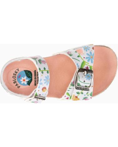 Zapatos de Niña PABLOSKY SANDALIA ESTILO BIO CON HEBILLAS PARA NINA 439604 BLANCO