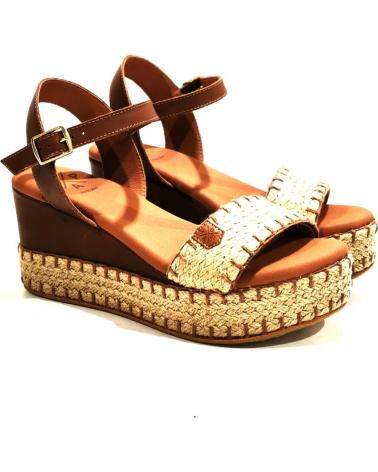 Sandals-De-Mujer-POPA-SANDALIA-CASUAL-DE-ANTE-Y-YUTE-CON-PLATAFORMA-Y-CUNA-CUERO