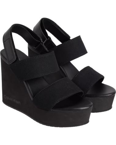 Sandales pour Femme CALVIN KLEIN WEDGE SANDAL WEBBING IN NEGRO