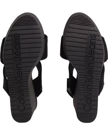 Sandales pour Femme CALVIN KLEIN WEDGE SANDAL WEBBING IN NEGRO