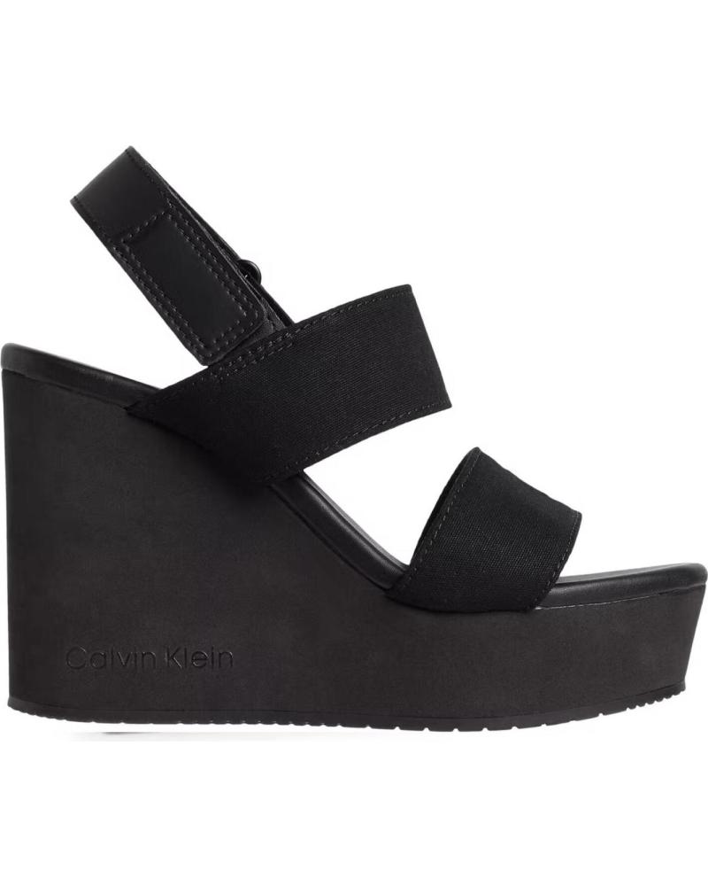 Sandales pour Femme CALVIN KLEIN WEDGE SANDAL WEBBING IN NEGRO