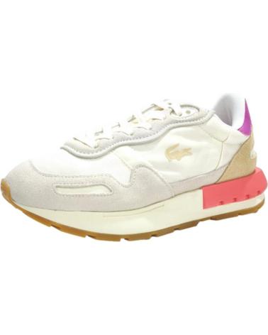Woman Trainers LACOSTE DEPORTIVO CASUAL DE SERRAJE Y TELA CON SUELA DE GOMA BLANCO ROSA