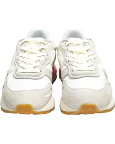 Sportif pour Femme LACOSTE DEPORTIVO CASUAL DE SERRAJE Y TELA CON SUELA DE GOMA BLANCO ROSA