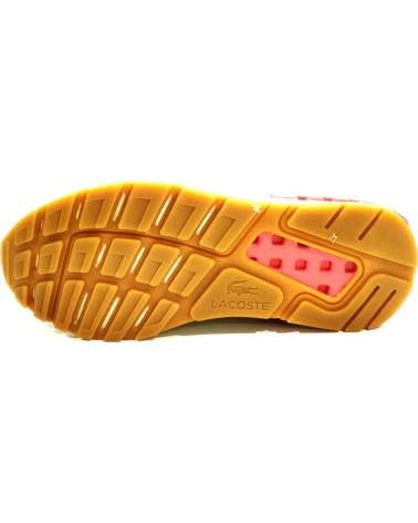 Sportif pour Femme LACOSTE DEPORTIVO CASUAL DE SERRAJE Y TELA CON SUELA DE GOMA BLANCO ROSA