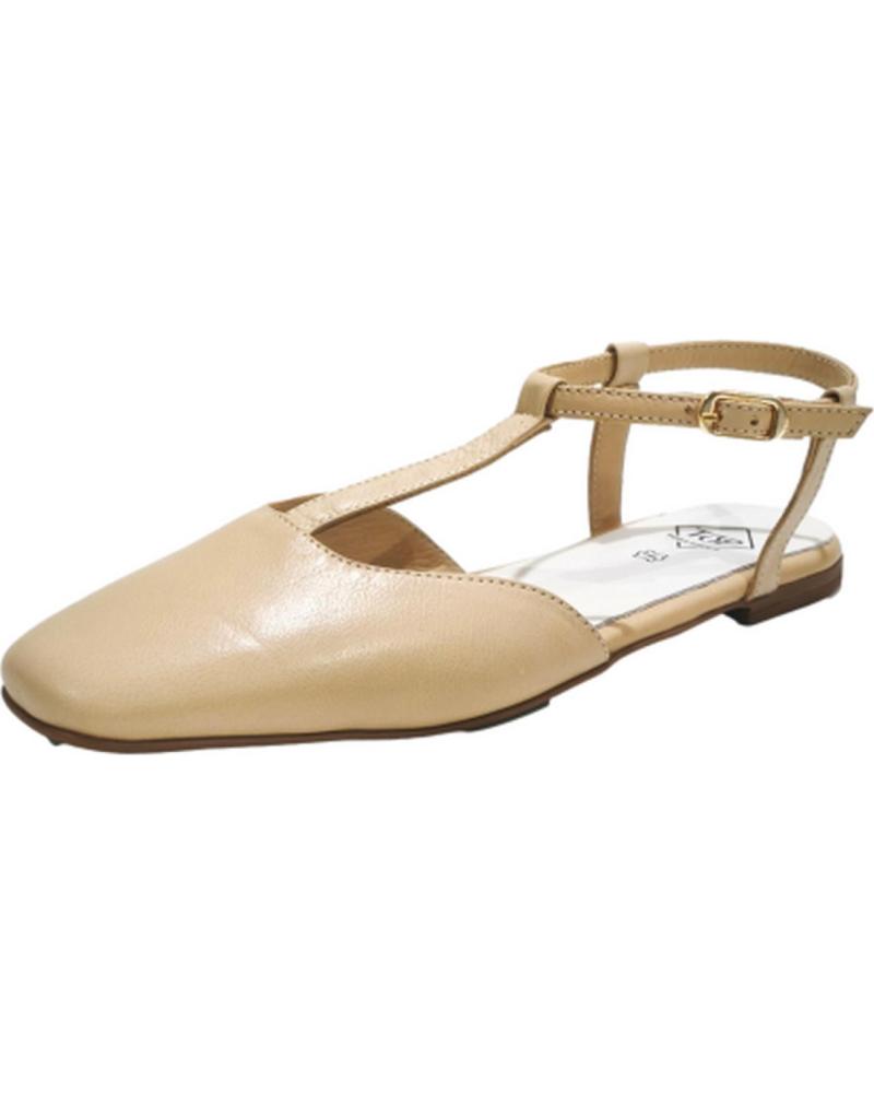 Sandali per Donna TOP3 ZAPATO CASUAL DE PIEL CON SUELA DE GOMA BEIG