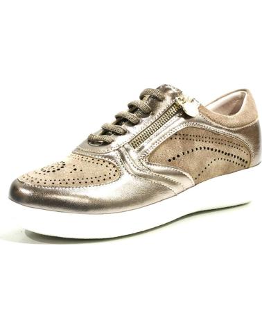 Trainers-De-Mujer-STONEFLY-ZAPATO-DE-CORDONERAS-DE-PIEL-Y-SERRAJE-CON-SUELA-DE-GOMA-ORO-TAUPE