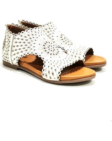 Sandali per Donna TOP3 SANDALIA CASUAL DE PIEL TROQUELADA CON SUELA DE GOMA HIELO