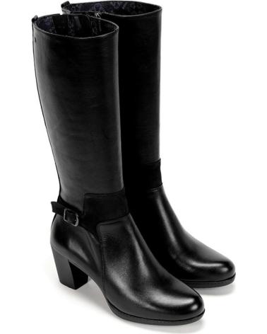 Botas de Mujer DORKING BOTAS PIEL NEGRAS CANA ALTA SUGAR NOBUCK NEGRO