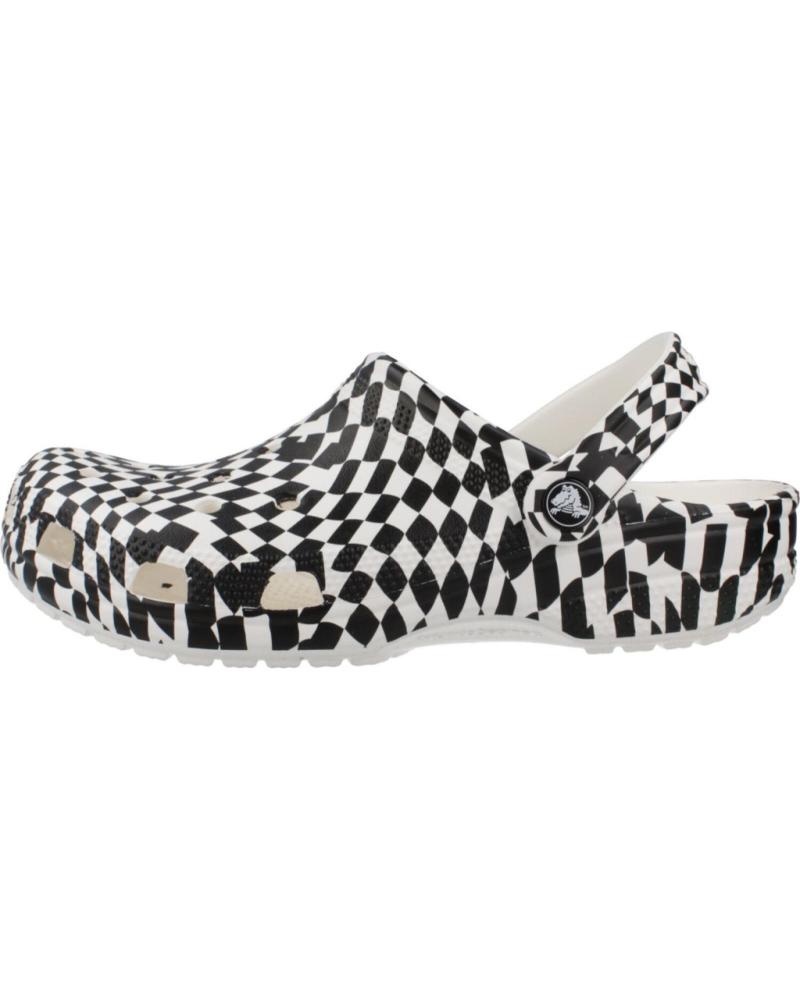 Zoccoli-De-Mujer-CROCS-ZUECOS-MUJER-MODELO-CLASSIC-WARPED-CHECKER-CLOG-COLOR-BLANCO-WHTBLK
