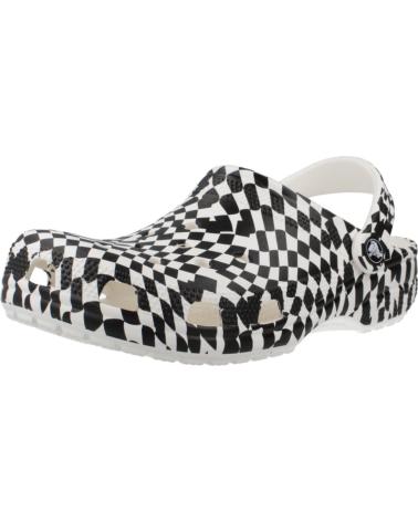 Zoccoli-De-Mujer-CROCS-ZUECOS-MUJER-MODELO-CLASSIC-WARPED-CHECKER-CLOG-COLOR-BLANCO-WHTBLK