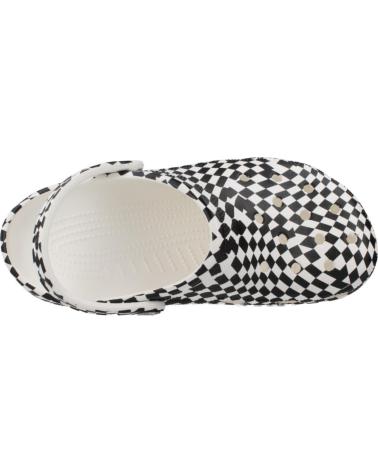 Zoccoli-De-Mujer-CROCS-ZUECOS-MUJER-MODELO-CLASSIC-WARPED-CHECKER-CLOG-COLOR-BLANCO-WHTBLK