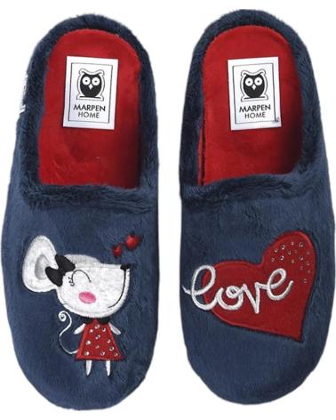 Pantufas-De-Mujer-MARPEN-ZAPATILLAS-DE-CASA-RATITA-LOVE-416IV23-SLIPPERS-AZUL-MARINO