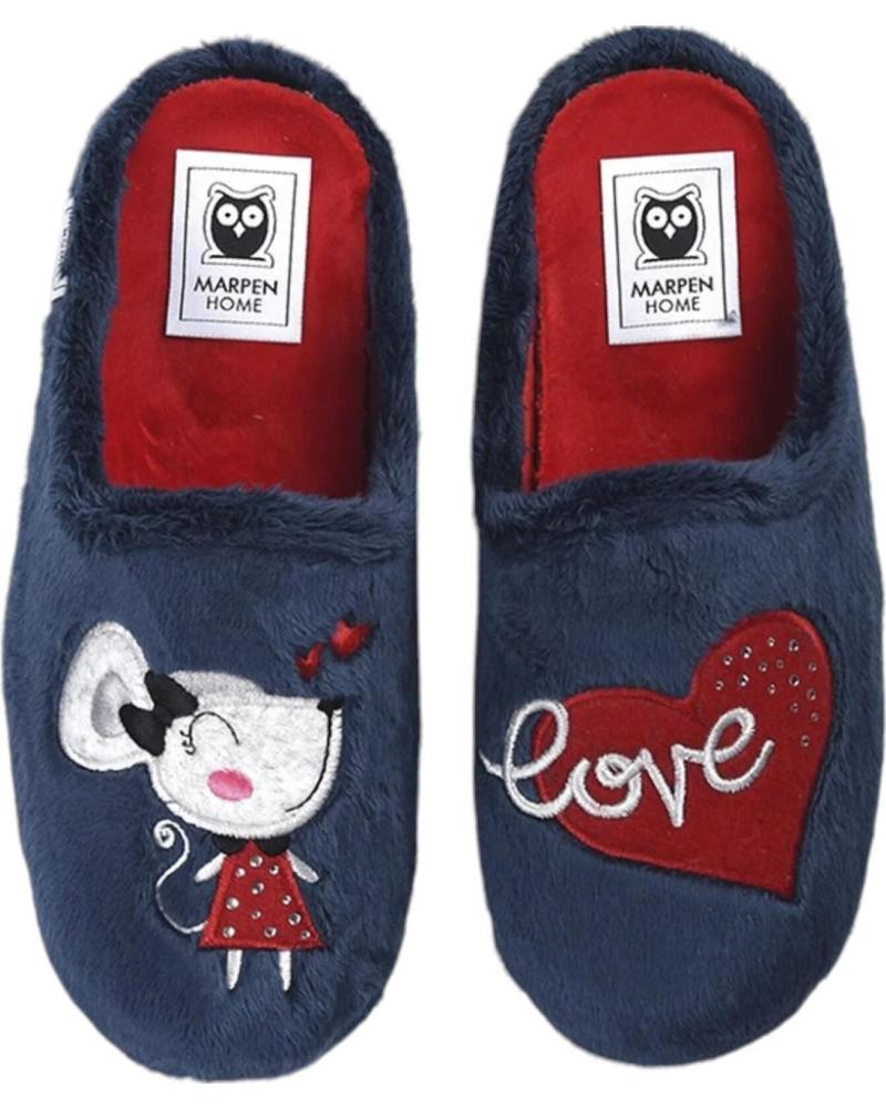 Pantufas-De-Mujer-MARPEN-ZAPATILLAS-DE-CASA-RATITA-LOVE-416IV23-SLIPPERS-AZUL-MARINO