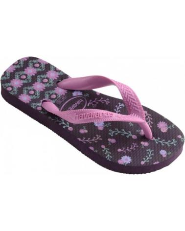 Sandálias de Menina HAVAIANAS CHANCLAS KIDS FLORE AUBERGINE FLIP FLOP 4000052-2967 VARIOS COLORES