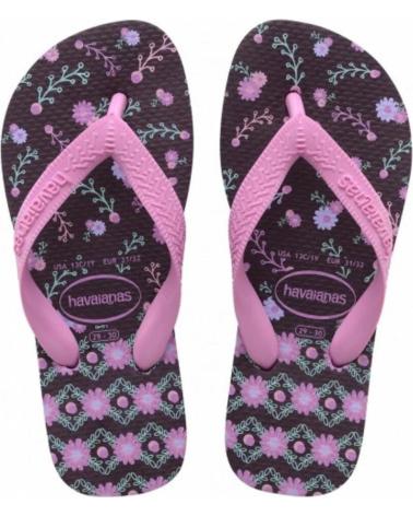 Sandálias de Menina HAVAIANAS CHANCLAS KIDS FLORE AUBERGINE FLIP FLOP 4000052-2967 VARIOS COLORES