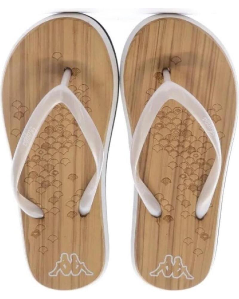Chinelos de Menina e Menino KAPPA CHANCLAS MOONEY MARRON SILVER KID FLIP FLOPS 31138MW-A41 MARRóN