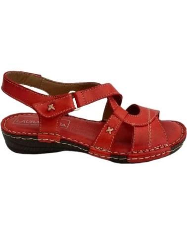 Sandali per Donna LAURA AZAÑA SANDALIAS MUJER LAURA  AZANA LA11104NC PLANO NAPA CERA ROJO