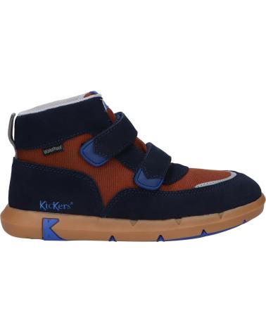 boy Mid boots KICKERS 878780-10 JUNIBO NYLON 102 MARINE MARRON
