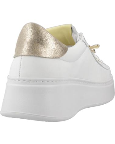 GIO PIA318A - TÊNIS CASUAL FEMININO BRANCO COM DETALHE DOURADO BIANCO