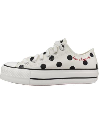 CONVERSE CHUCK TAYLOR ALL STAR LIFT PLATFORM POLKA DOTS A10689C - SCARPA BASSA POIS BIANCHI E NERI EGRET