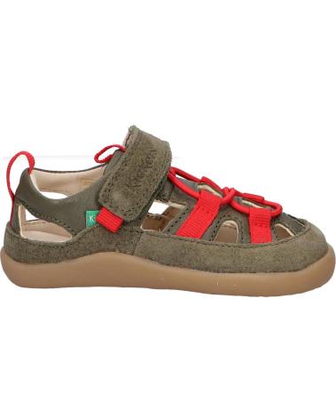 Sandali per Bambino KICKERS 1201320-10-0 KICK FRONY SUEDE CRSHEEP CR BURNISH 20 KAKI