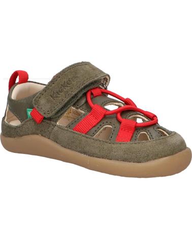 Sandali per Bambino KICKERS 1201320-10-0 KICK FRONY SUEDE CRSHEEP CR BURNISH 20 KAKI