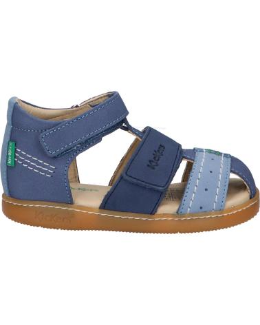 Sandali per Bambino KICKERS 1201380-10-0 KICK BAZAR COW NUBUCK 53 BLEU TRICOLORE