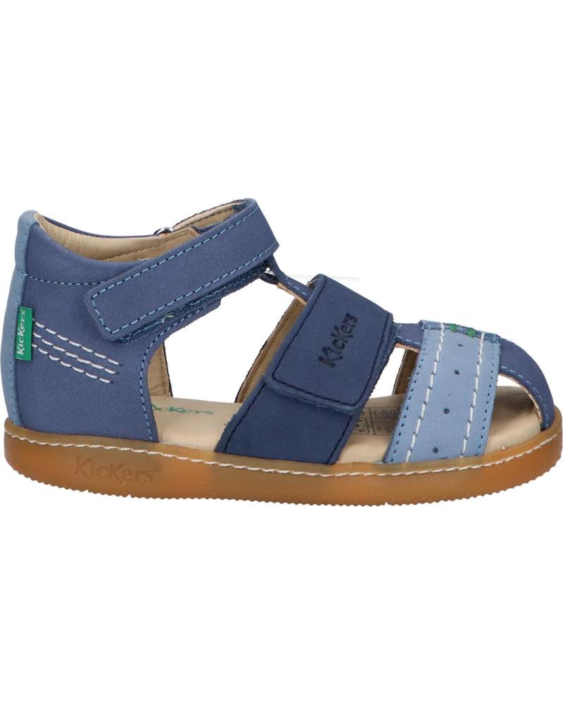 Sandali per Bambino KICKERS 1201380-10-0 KICK BAZAR COW NUBUCK 53 BLEU TRICOLORE