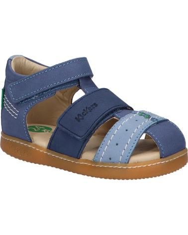 Sandali per Bambino KICKERS 1201380-10-0 KICK BAZAR COW NUBUCK 53 BLEU TRICOLORE