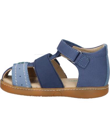 Sandali per Bambino KICKERS 1201380-10-0 KICK BAZAR COW NUBUCK 53 BLEU TRICOLORE