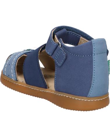 Sandali per Bambino KICKERS 1201380-10-0 KICK BAZAR COW NUBUCK 53 BLEU TRICOLORE
