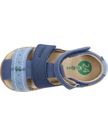 Sandali per Bambino KICKERS 1201380-10-0 KICK BAZAR COW NUBUCK 53 BLEU TRICOLORE