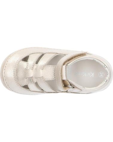 Sandalen für Mädchen KICKERS 927896-10 SUSHY COW SSPL-23-058 113 BEIGE CHAMPAGNE