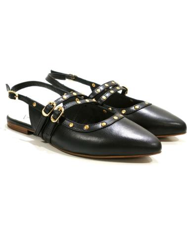 Sandali per Donna TOP3 ZAPATO PLANO DE PIEL CON TACHAS METALICAS NEGRO