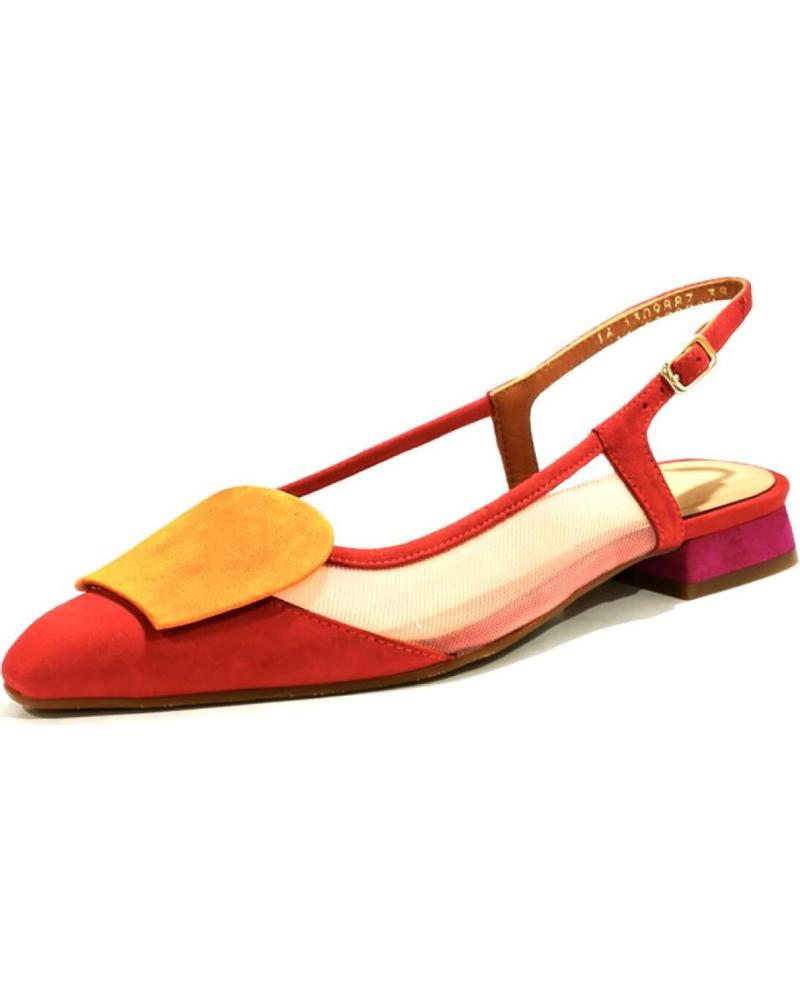 Sandales-De-Mujer-LODI-ZAPATO-VESTIR-DE-ANTE-Y-TEXTIL-CON-SUELA-DE-GOMA-FUEGO