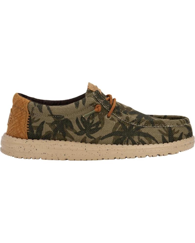 Sapato de vela de Homem HEY DUDE MOCASIN HOMBRE DUDE WALLY PALM JUTE VERDE