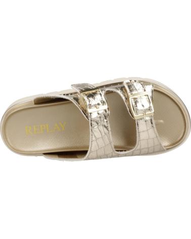 Sandálias de Mulher REPLAY SANDALIAS MUJER MODELO MUDDY COCCO COLOR ORO PLATIN