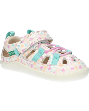 Sandalen für Mädchen KICKERS 1201323-10-0 KICK FRONY NAPPAPRINT 33 BLANC IMPRIME F
