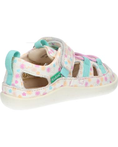Sandalen für Mädchen KICKERS 1201323-10-0 KICK FRONY NAPPAPRINT 33 BLANC IMPRIME F