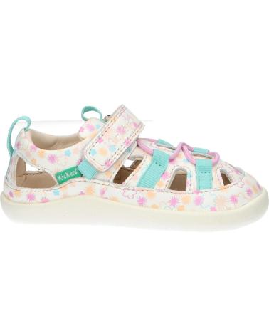 Sandalen für Mädchen KICKERS 1201323-10-0 KICK FRONY NAPPAPRINT 33 BLANC IMPRIME F