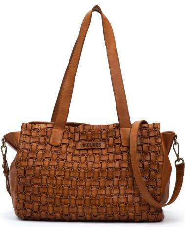 BOLSA TOTE DE TECIDO PIKOLINOS AMER WHA MARROM MARRóN