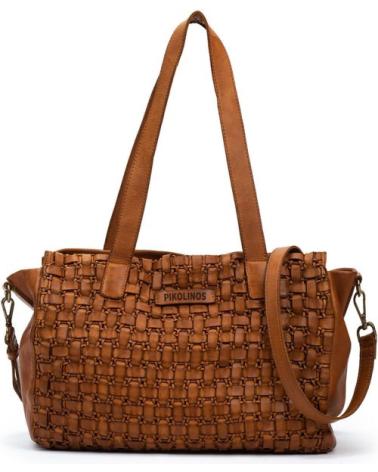 PIKOLINOS BOLSOS TELA TOTE AMER WHA MARRON MARRóN